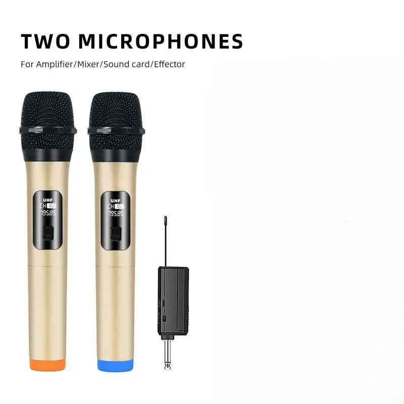 Micro Karaoké Famille | Solo & Duo Or et Noir Duo Microphone karaoké Clic ton jeu
