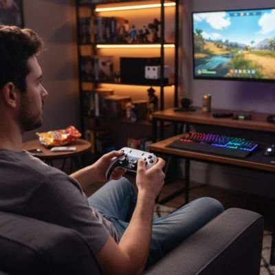 Manette PC sans fil | Bluetooth 20h Manette PC Clic ton jeu