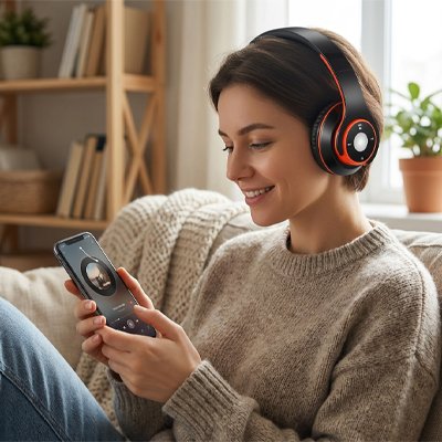 Casque audio sans fil | Haute Qualité Noir Rouge Casque audio Clic ton jeu