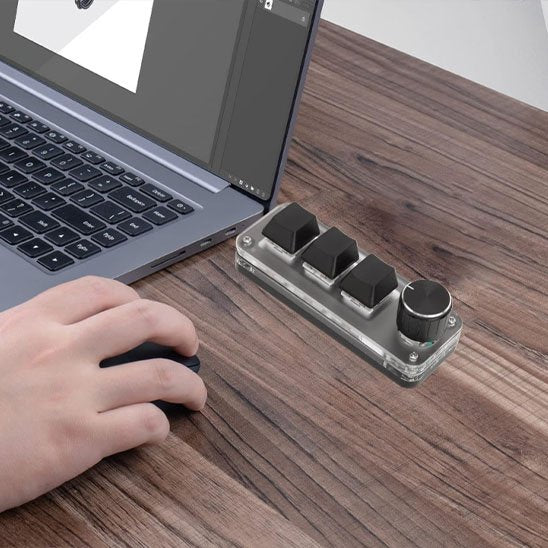 Clavier Macro Compact Programmable – 3 Touches + Molette RGB Claviers & Périphériques Clic ton jeu