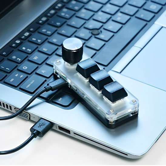 Clavier Macro Compact Programmable – 3 Touches + Molette RGB Claviers & Périphériques Clic ton jeu