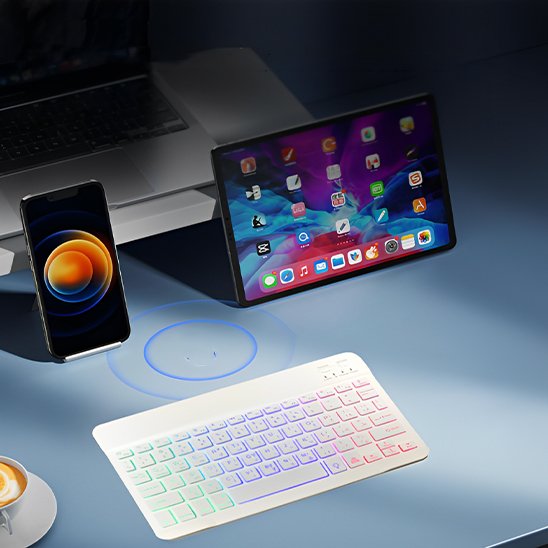 Clavier Bluetooth Compact Rétroéclairé RGB – Touches Silencieuses & Rechargeable Claviers & Périphériques Clic ton jeu