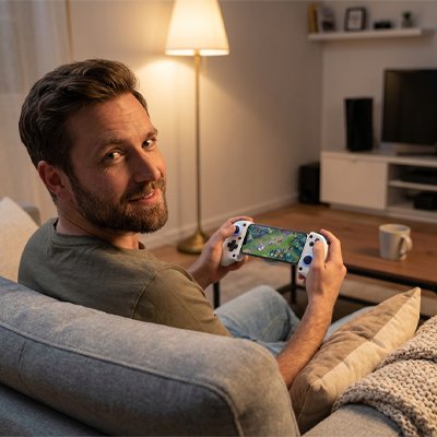 Manette telephone | GamePro Blanc Manette téléphone Clic ton jeu