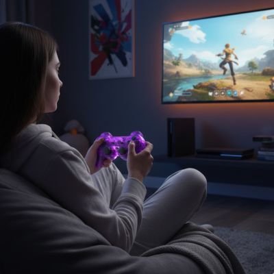 Manette PC sans fil | 3 Coloris Ergonomique Violet Manette PC Clic ton jeu