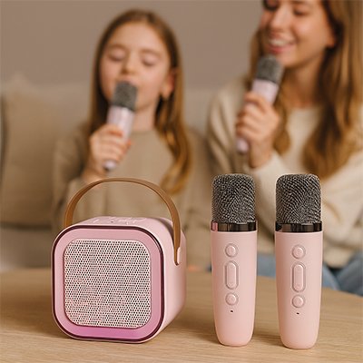 Micro Karaoké | Enceinte LED Solo & Duo Microphone karaoké Clic ton jeu