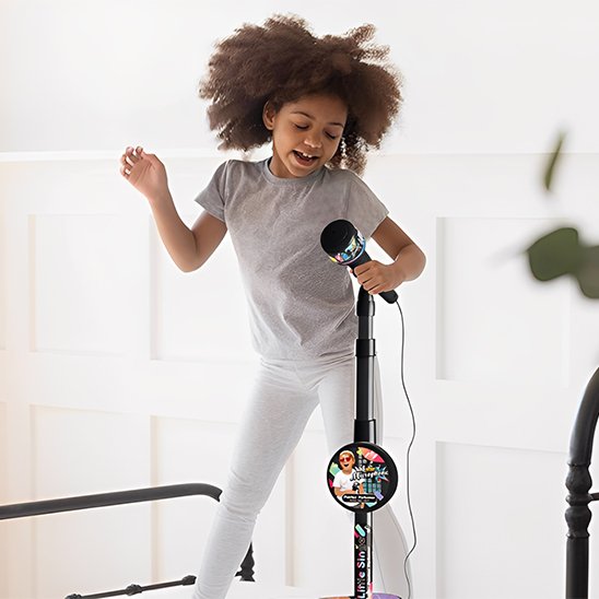 Micro Karaoké Enfant | Sur Pied Microphone karaoké Clic ton jeu