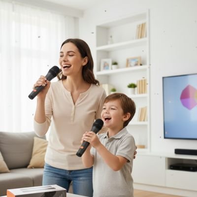 Micro Karaoké | Pack Duo Lumineux Microphone karaoké Clic ton jeu