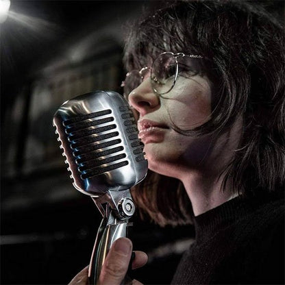 Micro Karaoké | Design Vintage Compact Microphone karaoké Clic ton jeu