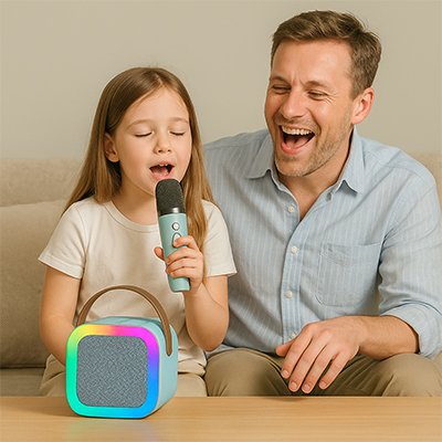 Micro Karaoké | Enceinte LED Solo & Duo Microphone karaoké Clic ton jeu
