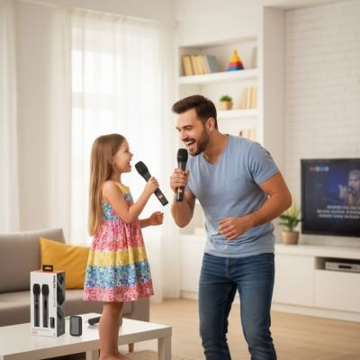 Micro Karaoké | Pack Duo Lumineux Microphone karaoké Clic ton jeu