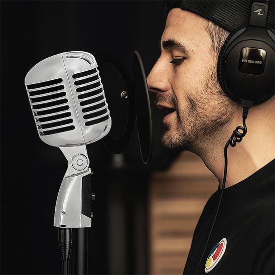 Micro Karaoké | Design Vintage Compact Microphone karaoké Clic ton jeu