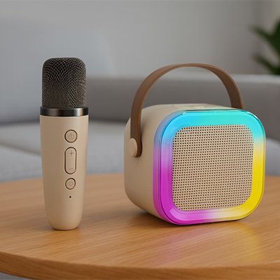 Micro Karaoké | Enceinte LED Solo & Duo Microphone karaoké Clic ton jeu