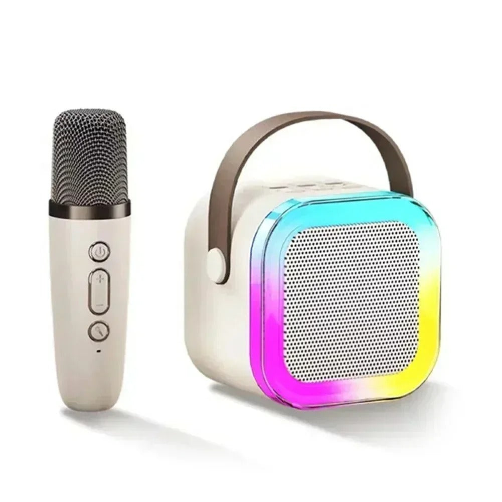 Micro Karaoké | Enceinte LED Solo & Duo Beige Solo Microphone karaoké Clic ton jeu