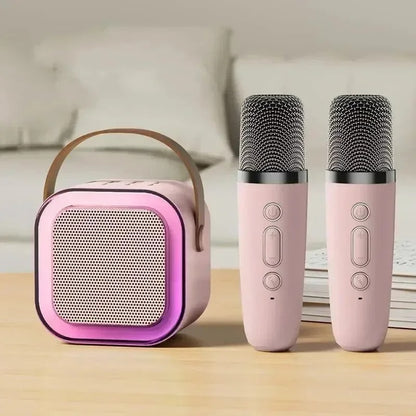 Micro Karaoké | Enceinte LED Solo & Duo Rose Duo Microphone karaoké Clic ton jeu